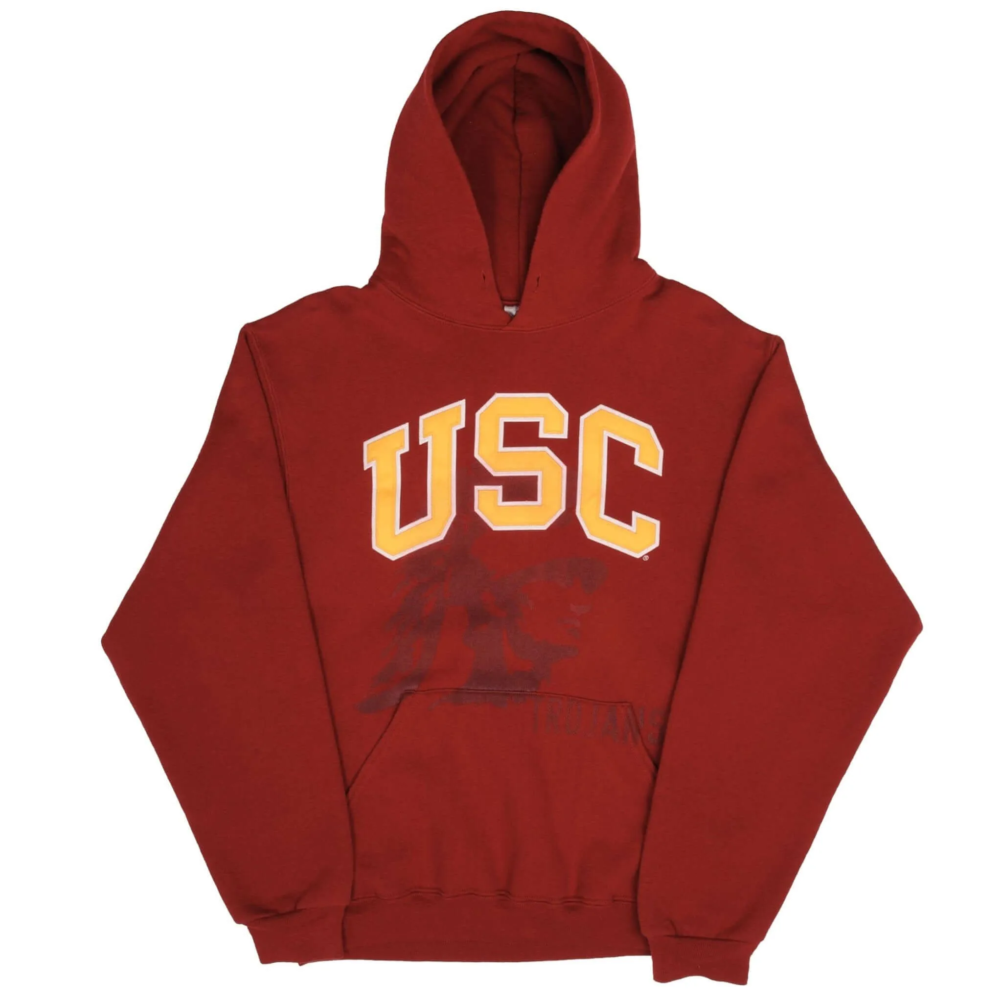 VINTAGE USC RUSSELL RED HOODIE SWEATSHIRT 2000S SIZE MEDIUM