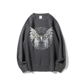 Women Vintage Wing Freedom Graphic Sweatshirts