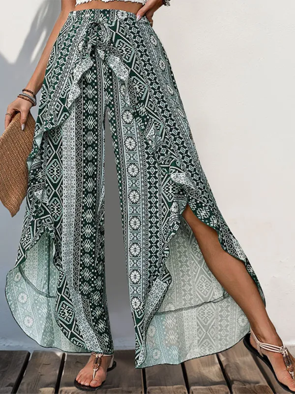 Women Wide-Leg Ethnic-inspired Printed Pants