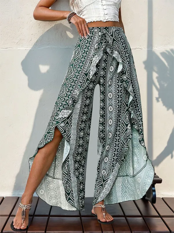 Women Wide-Leg Ethnic-inspired Printed Pants