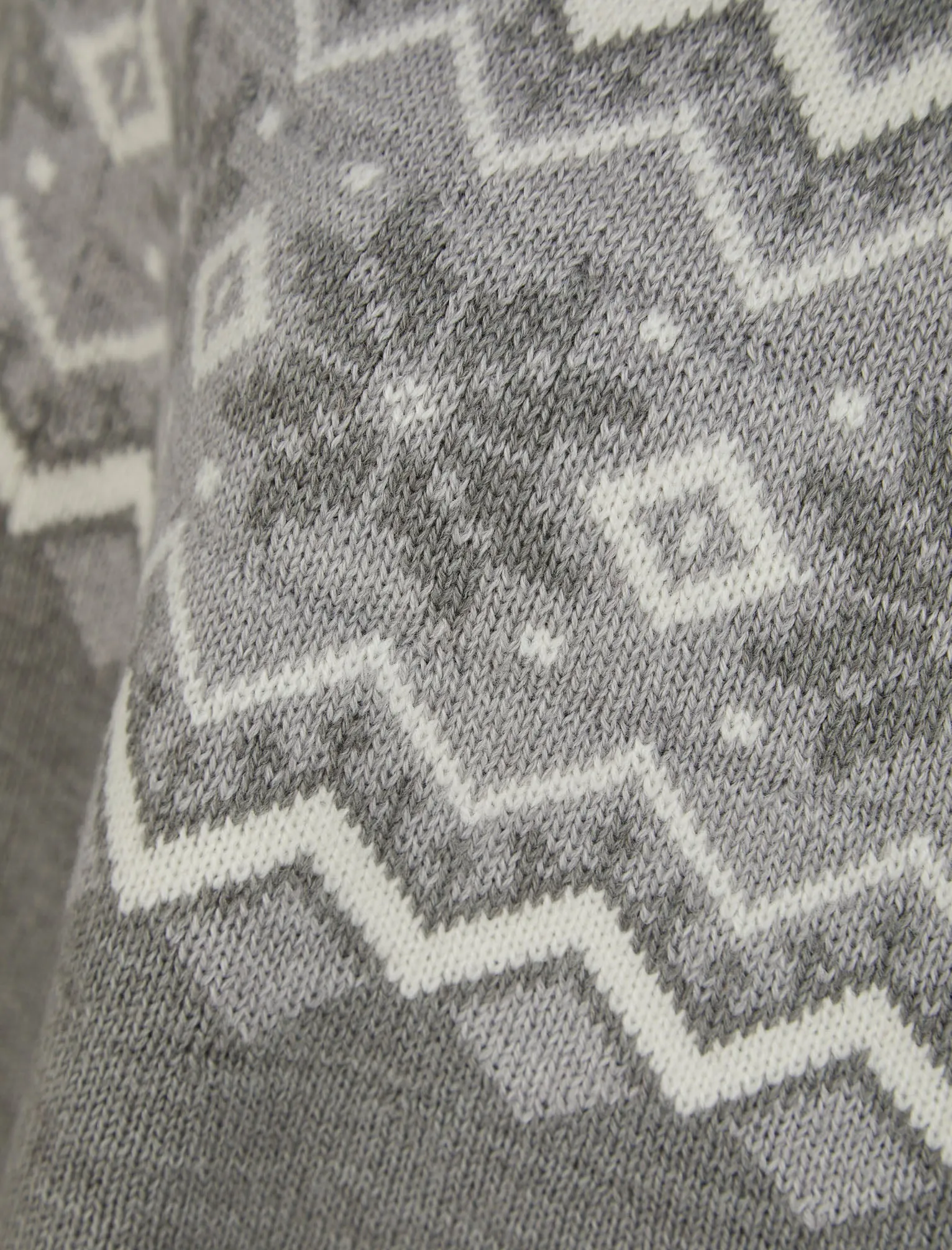 Women's Elin Snowflake Print Novelty Knitted Poncho Cape in Mid Grey Marl - Merry Christmas