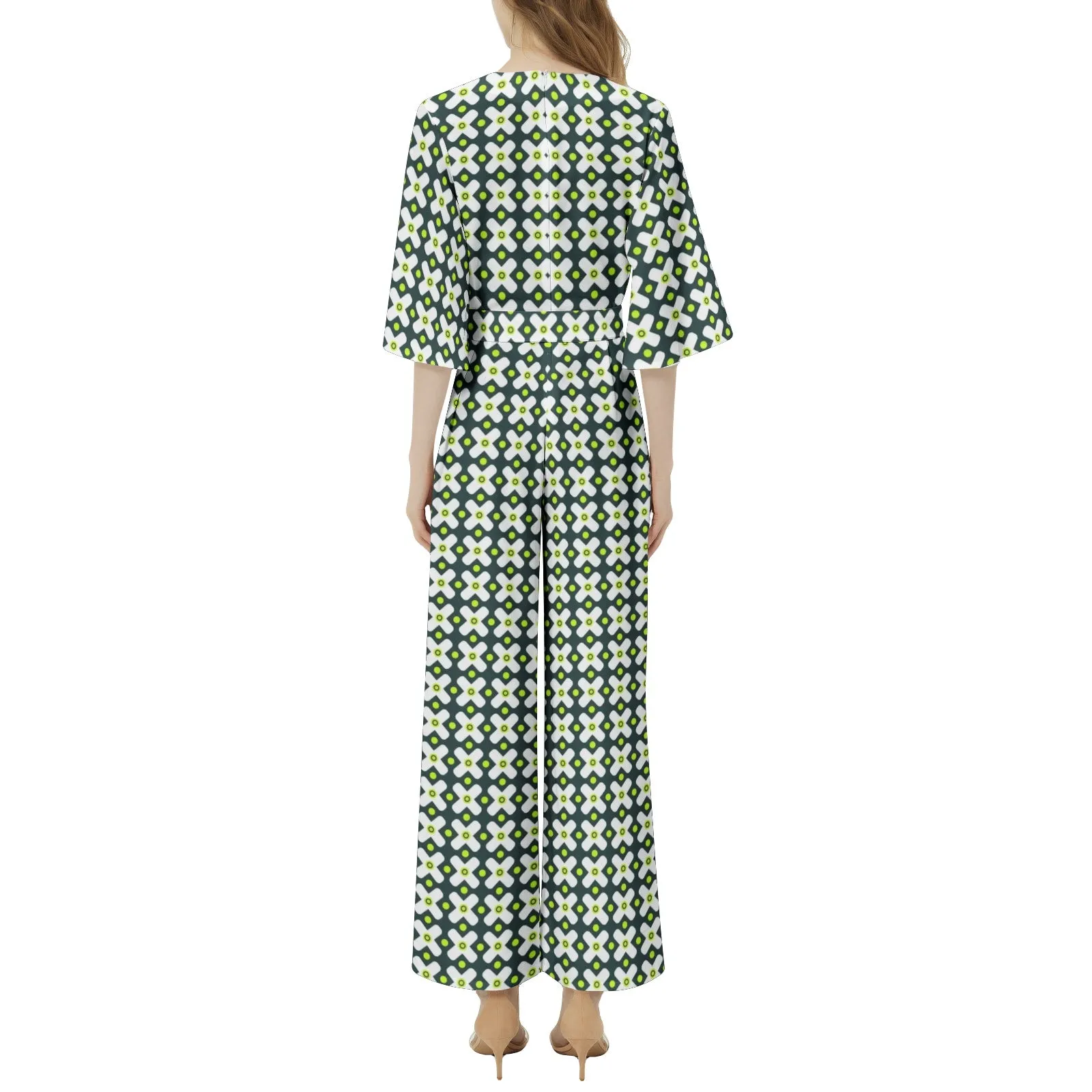 x Factor Dolman Sleeve Belted Wide Leg Jumpsuit