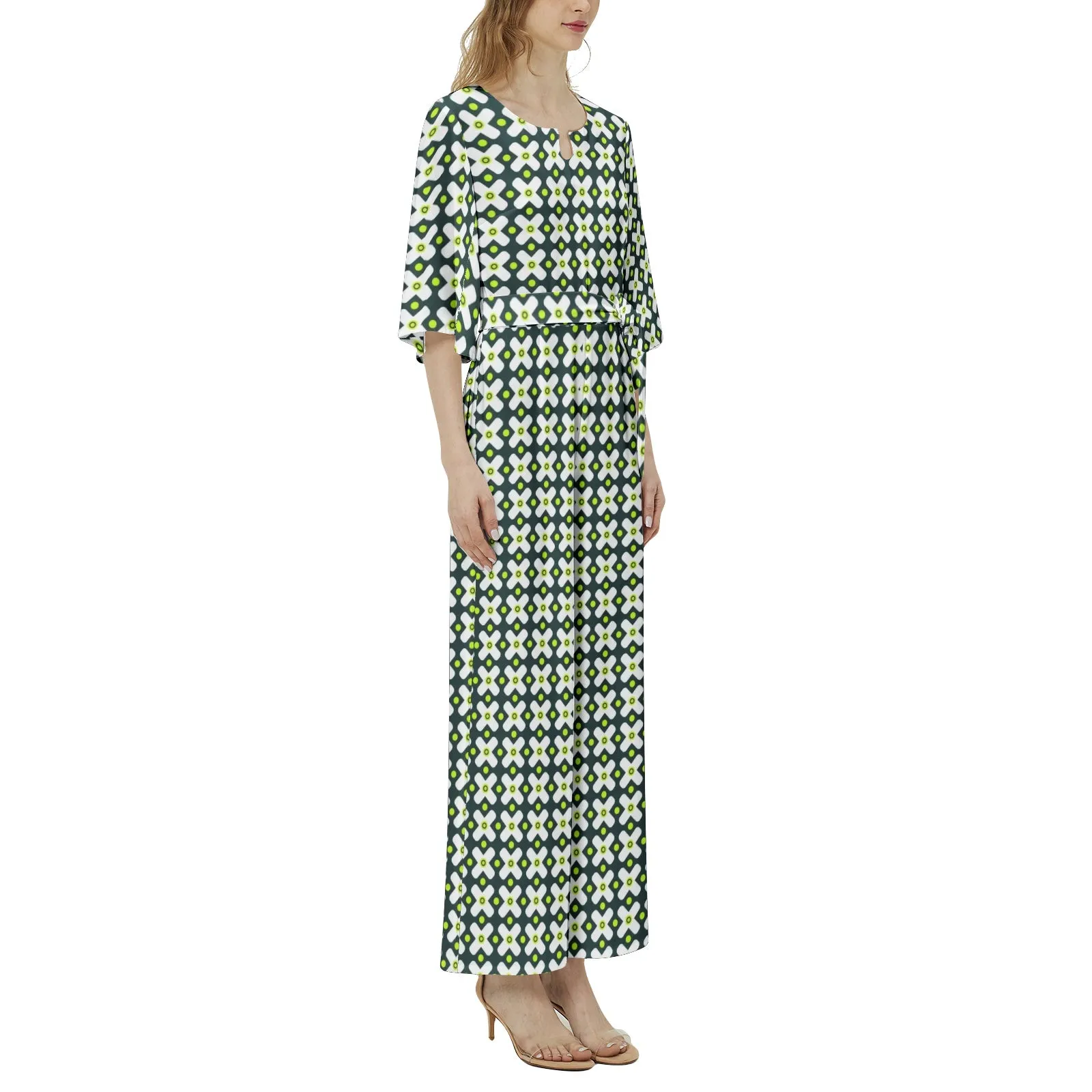 x Factor Dolman Sleeve Belted Wide Leg Jumpsuit