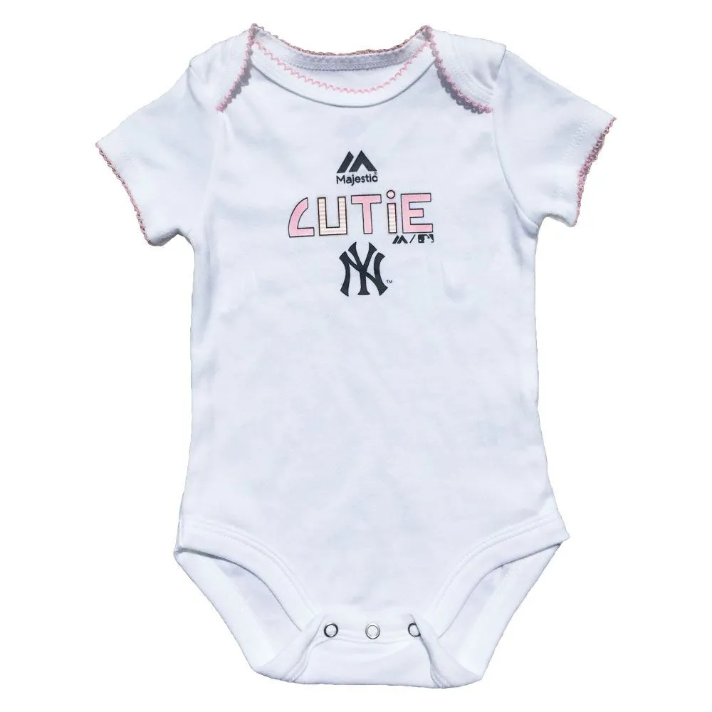 Yankees Baby Girl Pink Creeper and Tutu Leggings