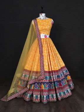 Yellow Color Vaishali Silk Heavy Lehenga Choli With Net Dupatta for haldi